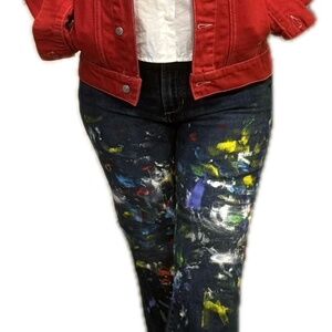 New Artist's Studio Designer Jeans, women's sz. 29; created by obe bog Designs.